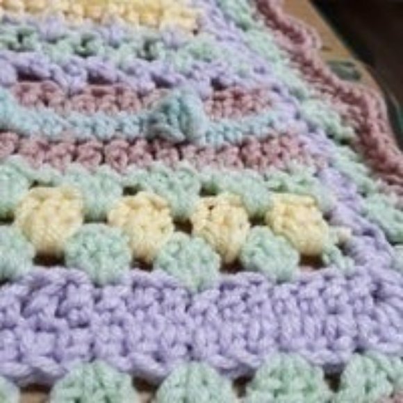 33"x34" Striped Baby Blanket, Sampler Stitch Baby Blanket, Colorful Throw - Picture 12 of 16